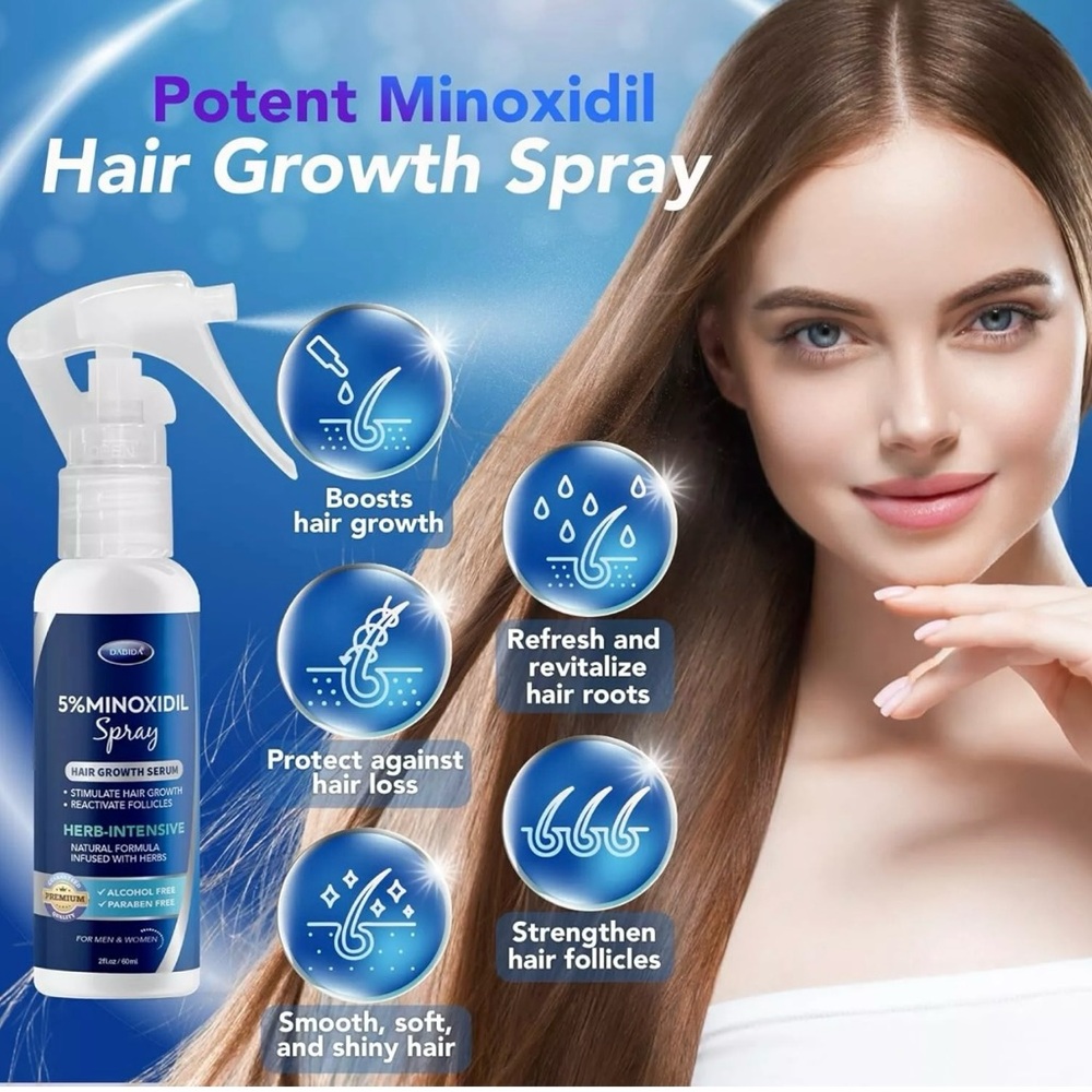 Five Percent Minoxidil Spray for Women & Men, Hair Growth